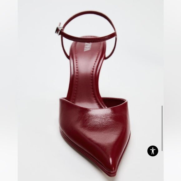 Zara Bordeaux Point Toe Heels - Picture 3 of 4
